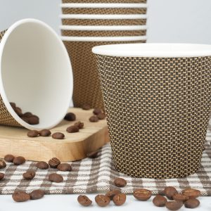 8oz squat disposable hot coffee ripple wall paper cup