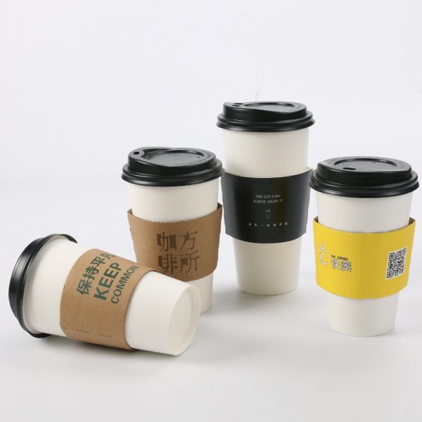disposable custom kraft coffee paper cup sleeves