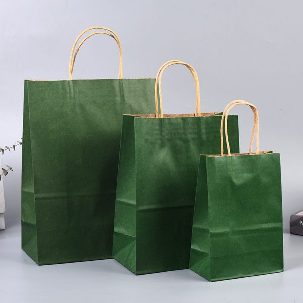 customized kraft white brown shopping paper bags with handle