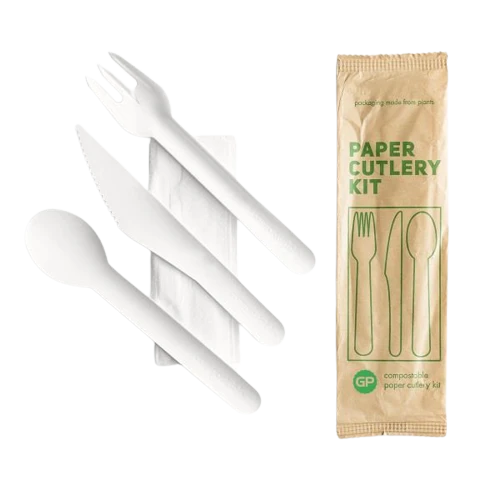 sugarcane bagasse paper cutlery kit