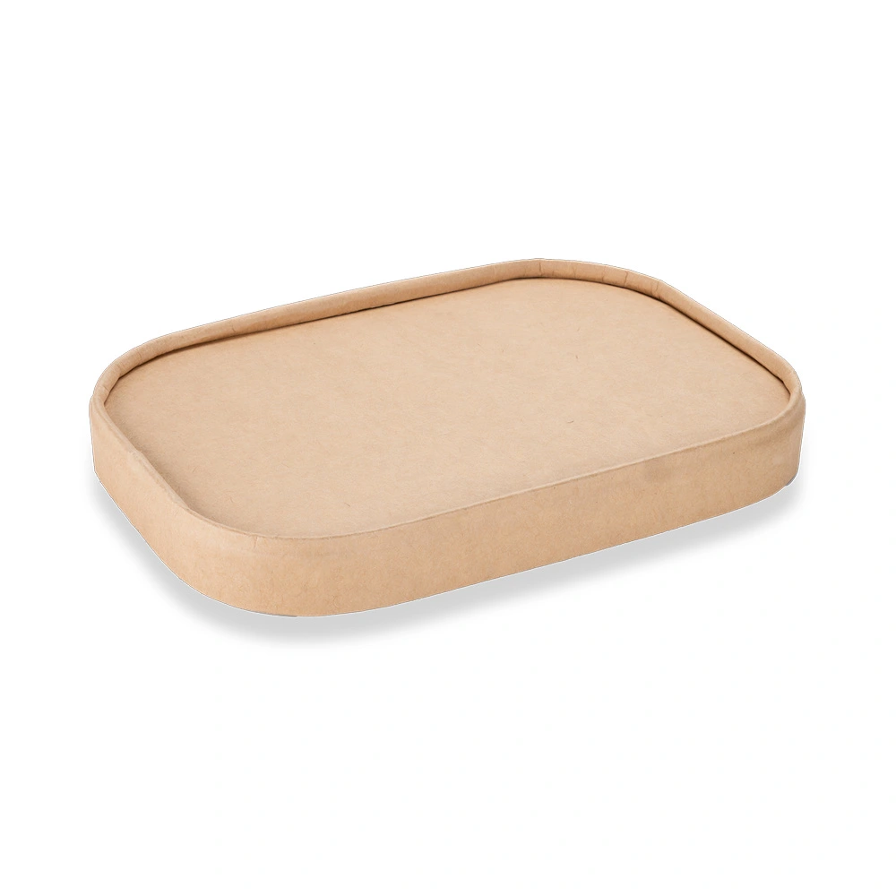 white rectangle paper food container lid